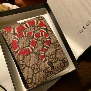 Gucci GG Monogram Brown Soft Leather Men's Bifold Wallet Made in Italy w Box